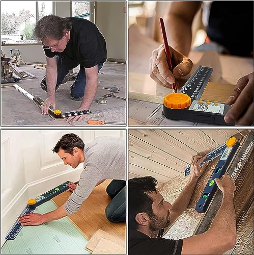 Rainyb Digital Angle Finder Tool 7inch 0-360 degree LCD Digital Protractor with Horizontal Vertical Bubble Levels and Ruler Meter Accurate Tools for Carpenters,Woodworkers,Fabricators（7-Inch X 2Pcs） - style: 7inch Angle Finder X 2