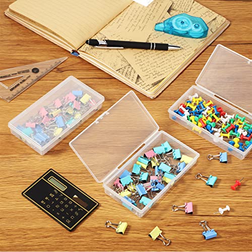 SATINIOR 24 Packs Small Clear Plastic Beads Storage Containers Box with Hinged Lid for Storage of Small Items, Crafts, Jewelry, Hardware(4.8 x 2.4 x 0.9 in) - size: 4.8 x 2.4 x 0.9 in