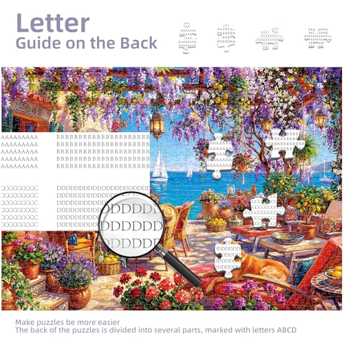 Coastal Terrace Flowers Puzzles for Adults 1000 Pieces - color: Coastal Terrace