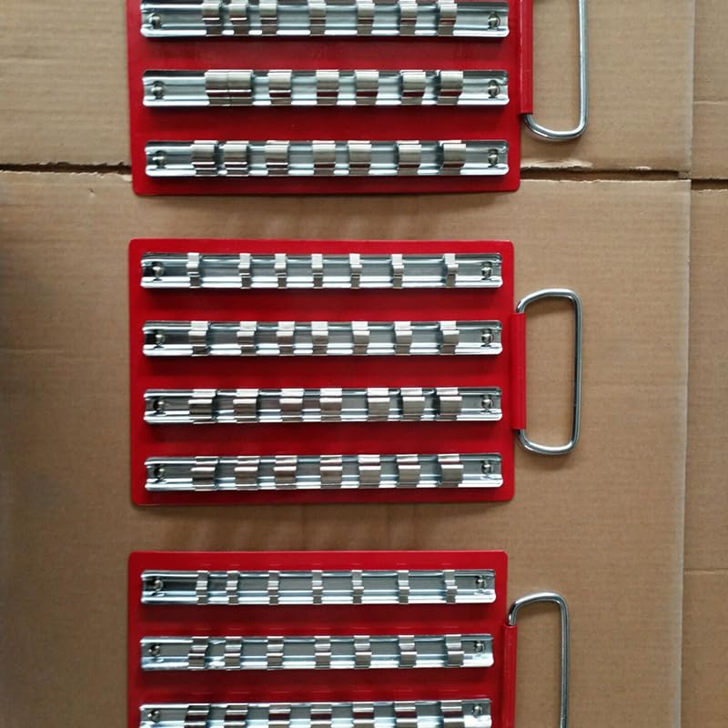 40 Socket Standard Wall Mount socket organizer Drive Socket Tray Holder Organizer Drawer Slide Sockets Rail Rack Tray Clips Tool Socket Tray Rail Rack Holder Storage For Drive Sockets - size: 21.5 cm/8-1/2”