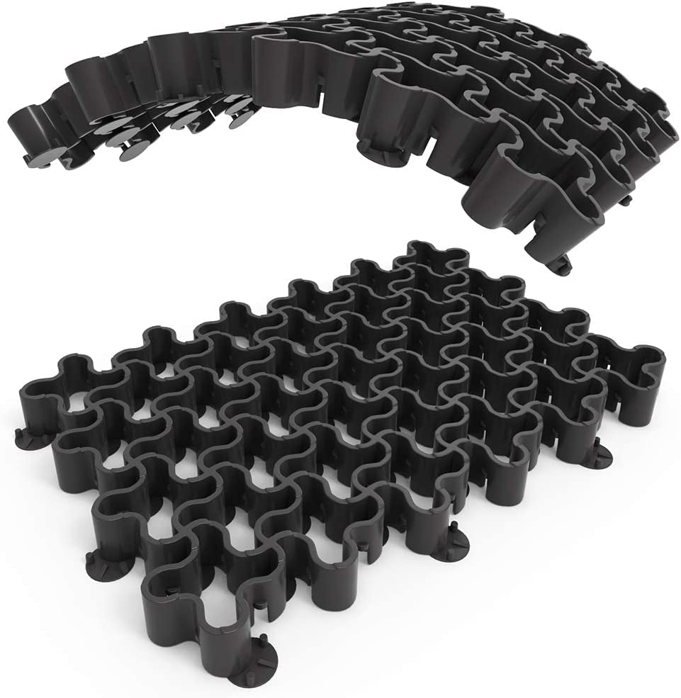 Standartpark Vodaland Permeable Pavers - EasyPave Grass & Gravel Driveway Grid - Load Class A-D, 100% Recycled Plastic Pavers, 2" Depth, 825 Sq Ft/ 320 Units, Black - size: 825 SQ FT