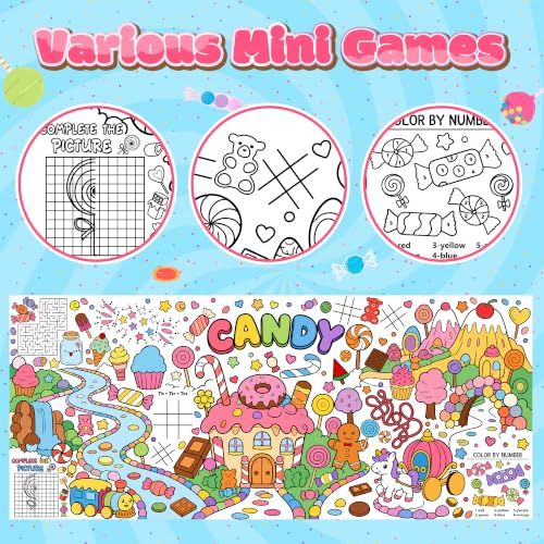 Dvbonike Jumbo Candy Coloring Activity Poster for School Party Supplies - style: Candy(including mini-games)