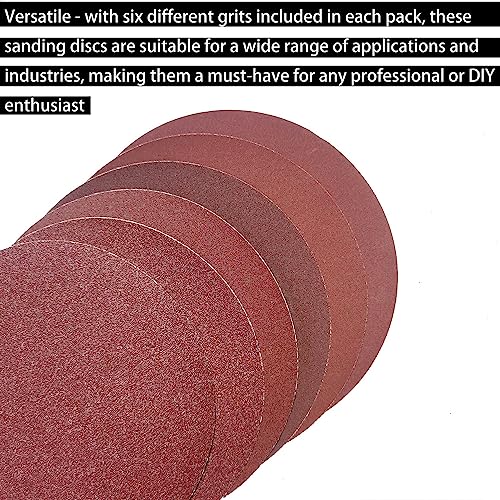 30 Pack 8" PSA Sanding Discs Set - 5 Each of 80, 100, 120, 180,240, 400 Grit - 8 Inch Self Adhesive Stickyback Sandpaper Discs for Drywall, Floor, Woodworking, Metal