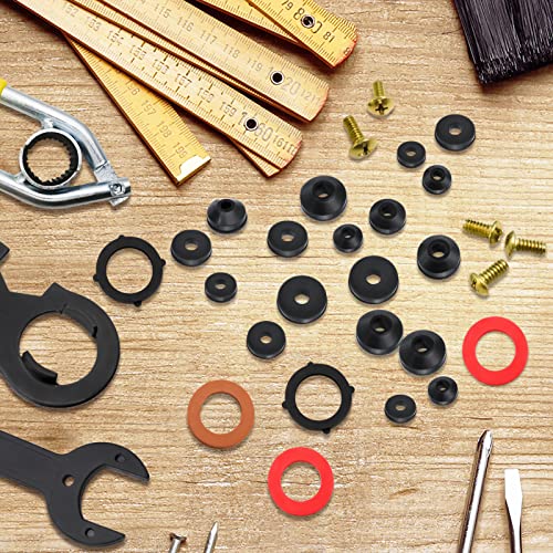 XBVV 32 Size 258 PC Faucet and Plumbing Rubber Washers Assortment Kit for Assorted Garden Hose Valve Spigot Adapter Splitter Outdoor Faucet Bibb Shower Hose Gasket Repair - size: 258 PCS