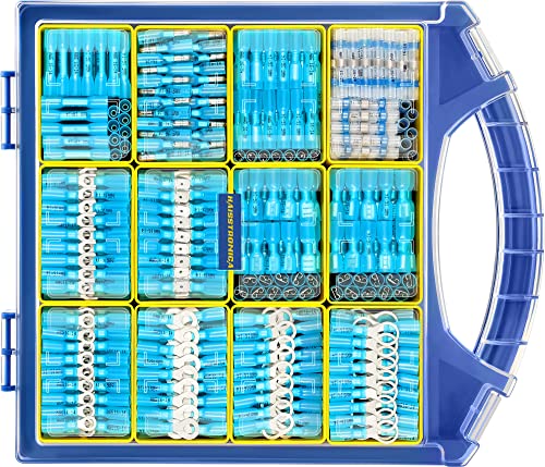 haisstronica 680PCS Heat Shrink Wire Connectors, 16-14 AWG, Blue 11 Sizes - size: 680