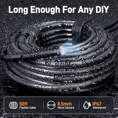 Teslong 50FT USB C Borescope Camera with Light for iPhone 15/16/17 Android
