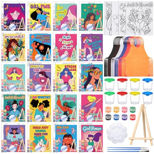 Sherr 140 Pcs 20 Set Pre Drawn Canvas Painting Kit, Feminism - style: Feminism