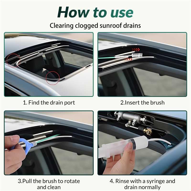 3Pcs 120 Inch Auto Sunroof Cleaning Tool, & 3 Pcs 7.9 Inch Brush