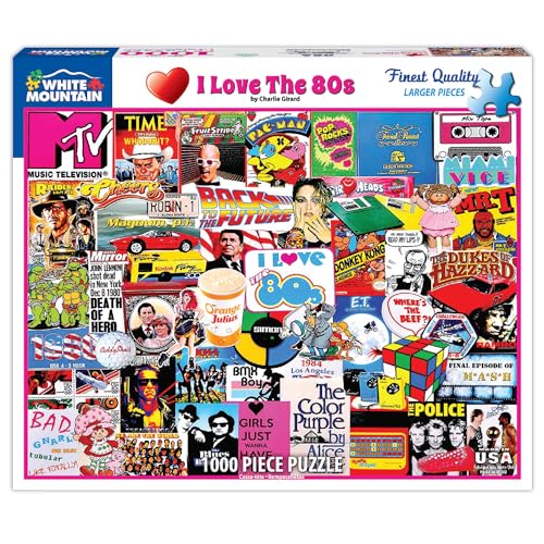 White Mountain 1000 Piece Jigsaw Puzzle 80's Unique, I Love The 1980's - style: Retro