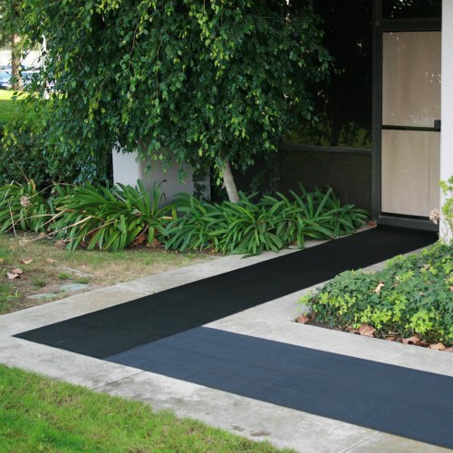 Rubber-Cal Fine Rib Corrugated Rubber Floor Mat - 1/8" x 4 ft x 2.5 ft Black - size: 30"L x 48"W x 0.1"Th