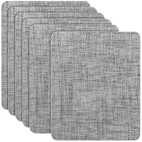 Azobur Coarse Linen Repair Patches, 6 Piece Self-Adhesive Linen Fabric Patches, Multi Color, Can be Used for Linen Sofa Repair and Linen Clothes Repair, Quick Fix Sofa.(Dark Gray) - color: Linen - Dark Gray