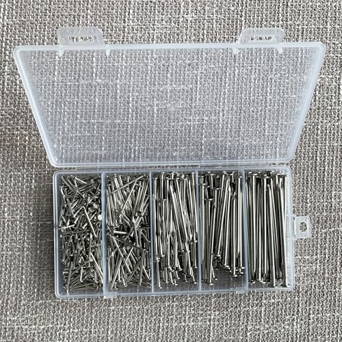 Maozaa 400pcs Hardware Nails Assortment Kit, 5 Sizes Stainless Steel 304 Hanging Nails for Hanging Pictures, Long Wood Finishing Nails - size: Kit-400pcs