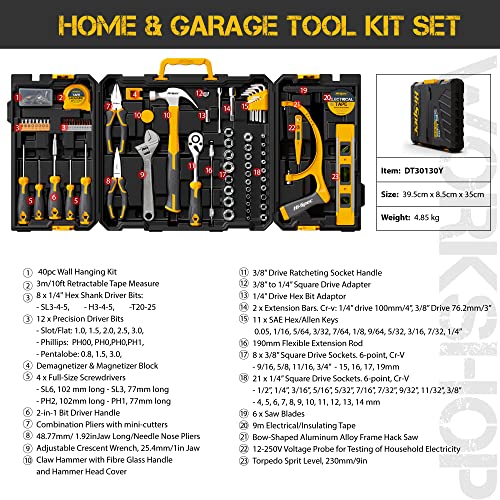 Hi-Spec Home Garage Mechanics DIY Tool Kit Handyman Auto Car with Toolbox - size: 126 PCS