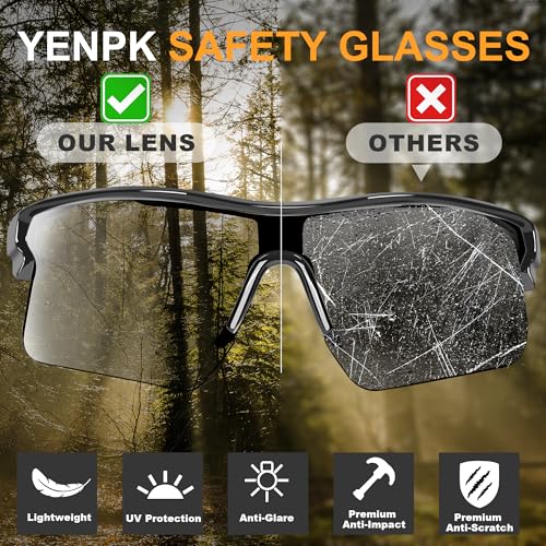 Safety Glasses for Men, Anti Scratch & UV Protection Work Glasses - color: 12pack-dark Grey
