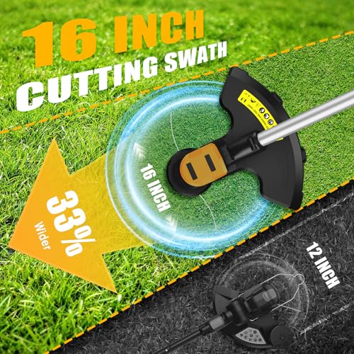 HEINPRO Cordless Weed Wacker Compatible with DeWalt 20V MAX Battery - size: 16-INCH