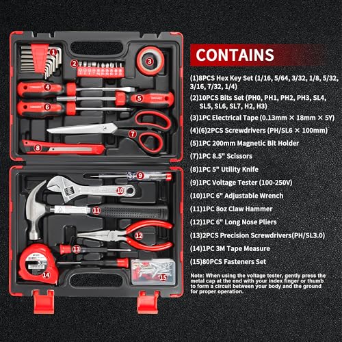 32-Piece Basic Home Repair Tool Kit with Toolbox