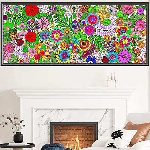 Dvbonike Jumbo Mandala Coloring Poster Giant Floral DIY Drawing Paper Craft - style: Flower No.2