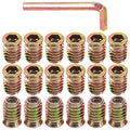 Glarks 50Pcs 5/16"-18 x20mm Threaded Inserts Nuts Zinc Plated Carbon Steel Hex Socket Drive Furniture Flanged Screw-in Nut with M8 Hex Wrench for Wood Furniture (5/16''-18 x 20mm) - size: 5/16"-18 x 20mm