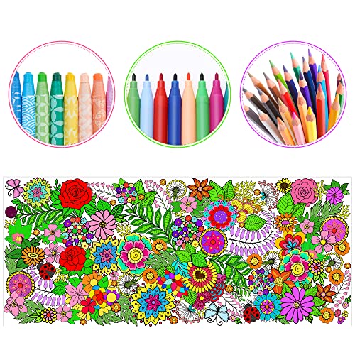 Dvbonike Jumbo Mandala Coloring Poster Giant Floral DIY Drawing Paper Craft - style: Flower No.2