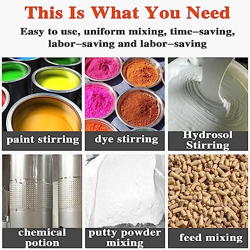 1 Gallon Pneumatic Automatic Paint Mixer, 1/16HP Air Agitator, Ink Coating Mixing Tool with Height Adjustable Stand, for Viscous Liquid Ink Dye Chemicals