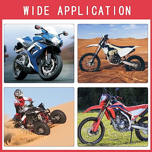 1 1/8" 28mm Motorcycle Handlebar Handle Bars + Riser Mount Clamp + Pad + Grips Set For Dirt Bike Off Road Bike Pit Bike - Red