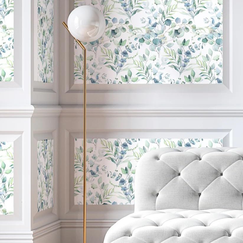 Main Street Peel and Stick Wallpaper Sheets, Eucalyptus, 12-Pack - style: Eucalyptus