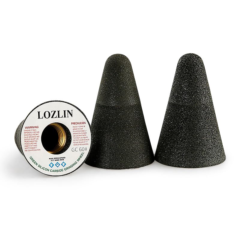 LOZLIN 3PCS Drum Sander Set 60# 100# 180# Cylindrical Diamond Grinding Wheel Polishing Head Abrasive Sanding Grit Angle Grinder Grinding Heads Matching Extensions (Conical) - style: Conical
