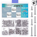 210Pcs Wood Screws #4 304 Stainless Steel M3 Phillips Flat Countersunk Head Self Tapping Screw Phillips Drive Wood Fastener Small Screws Sheet Metal Screw Assortment