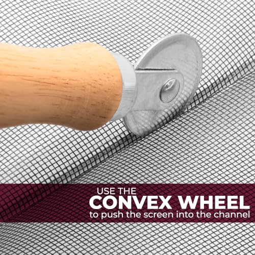 PRIME-LINE Screen Rolling Tool, Spline Roller, Wood Handle & Steel Wheels - size: 3-3/2 in. x 3/32 n.