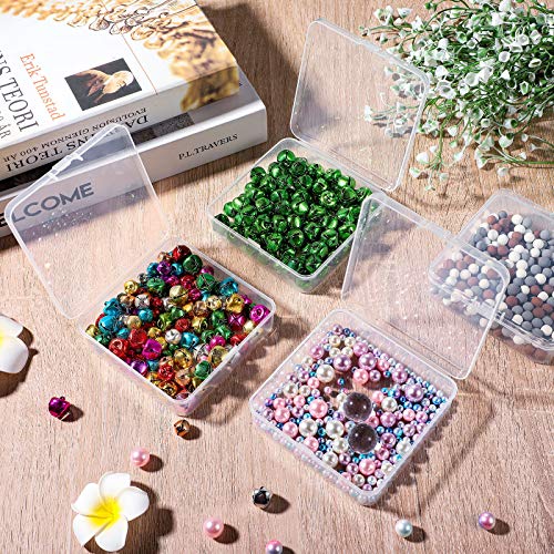 Jetec 6 Pieces Small Clear Plastic Storage Box, 3.7 x 3.7 x 1.2 Inch - size: 3.7 x 3.7 x 1.2 Inch