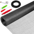 48"X236" Window Screen Replacement Kit, 6 in 1 Window Screen Door Repair Kit, Replacement Window Screens, Fiberglass Patio Screen Mesh for Porch Sliding Door, Rolling Tool Hook Spline Cutter Ruler - size: 48"x236"with Tools
