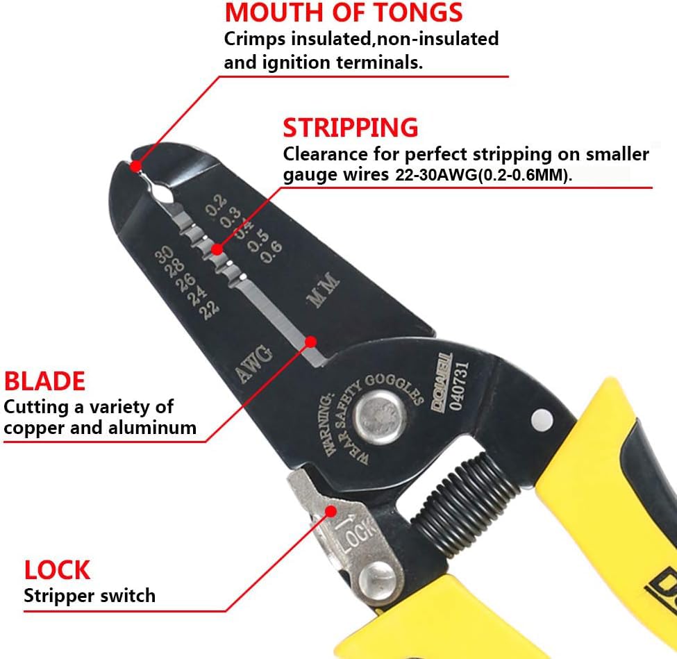 DOWELL Wire Stripper, 22-30 AWG Wire Cutter, Stripping Tool