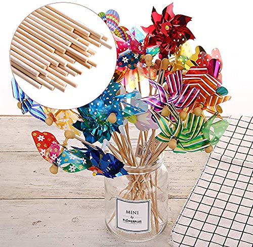 HOPELF 50PCS Bamboo Dowel Rods - 1/4 x 6 Inch, Assortment for Crafts, Cake Dowels & DIY Projects - size: 1/4" x 6"