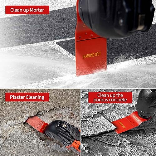 Litorange 8 Pcs Diamond Oscillating Blades, Oscillating Multi Tool Diamond Saw Blades for Grout Removal, Flush Cut, Cleaning Mortar - size: 8 Pcs Multi Tool Blades
