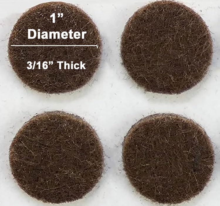 48 Pcs Self Adhesive 1" Round Felt Furniture Pads (Brown, 1") - color: Brown