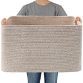 JMvicyroam 65L Large Woven Cotton Rope Blanket Basket, Oatmeal - color: Oatmeal, size: 65L