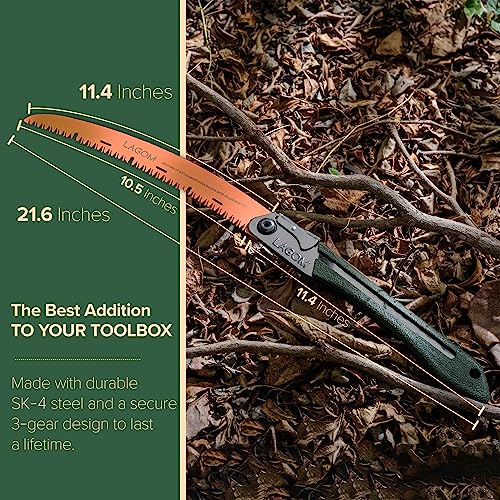 LAGOM Folding Pruning Saw | 11.4" Curved Blade | SK5 Steel | Secure Lock - style: Curved 11.4" Single
