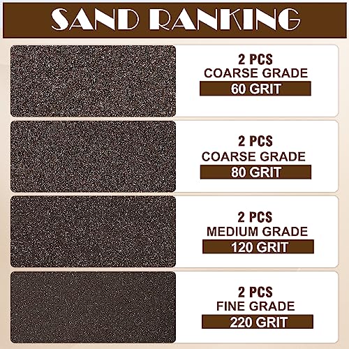 8pcs Sanding Blocks Assortment Kit, Sponge Sand Block Washable and Reusable, Wet & Dry Sandpaper Block for Wood Metal Drywall and Furniture Paint - 60/80/120/220 Grit - size: 60/80/120/220 Girts