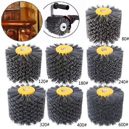 SIGNI Abrasive Nylon Drawing Wheel Drum Burnishing Polishing Brush for wooden furniture floor polishing 120X100mm 320 Grit 1pack - size: 320 Grit, Black