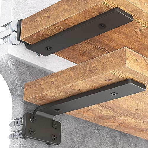 Goovilla Shelf Bracket, Floating Shelf Brackets 12 inch Long, 6 Pack, Black - size: 12 Inch, style: Black 6Pack