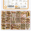 VIGRUE 636PCS Grade 8 Bolt Assortment Kit, 1/4-20, 5/16-18, 3/8-16, 1/2-13 Heavy Duty SAE Bolts and Nuts Washers Kit - size: 636PCS SAE 1/4-20, 5/16-18, 3/8-16, 1/2-13