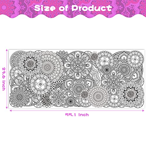 Dvbonike Jumbo Mandala Coloring Poster Giant Circular Flower DIY Paper - style: Circular Flower