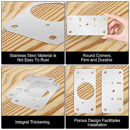 12-Pack Cabinet Hinge Repair Kit - Hinge Fixing Plates for Kitchen, Cupboard, Locker, Cabinet Doors