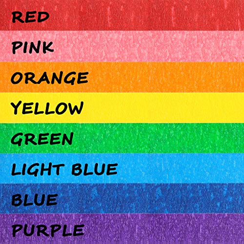 8 Rolls Colored Masking Tape Rainbow Painters Tape, 0.6 Inch x 16 Yard - color: Bright