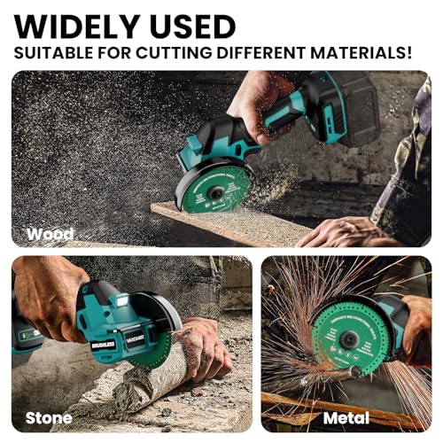 Cordless Cut Off Tool Compatible with Makita Battery, 18,000 RPM Brushless Motor, 4" Blades (2pcs) with Dust Cover, 1.2mm Max Blade Thickness for Wood/Metal/Plastic【BATTERIES NOT INCLUDED】