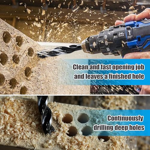 1-1/2" x 24" Auger Drill Bit for Wood,Hex Shank Tri Flute Drill Bit - size: 1-1/2"x24"