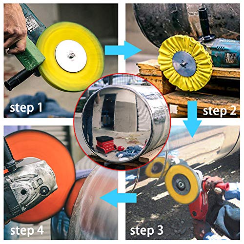 8" Airway Buffing Wheel, Orange, 5/8" Arbor Hole, 16-Ply Medium Polish Wheel for Aluminum & Metal Polishing-1pc - color: Medium 1pc, size: 16plys