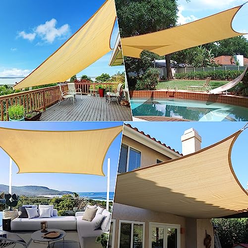 UIRWAY Shade Sail Hardware Kit, 52Pcs Stainless Steel Hardware Kit for Rectangle Triangle Canopy, Heavy Duty Anti-Rust Hardware Kit Set for Outdoor Garden Patio(6Inch +304 Stainless Steel Wire Rope) - size: 52 pcs - Wire Rope