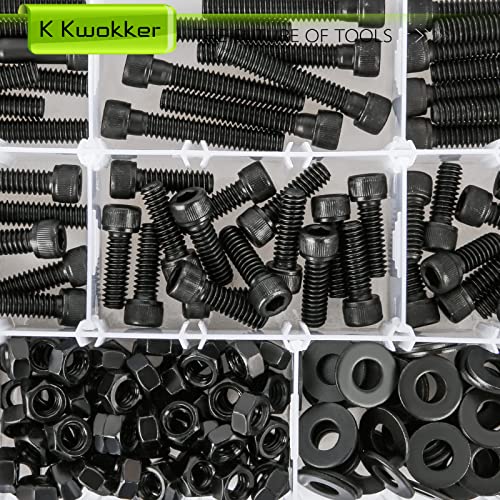 1/4-20 Hex Socket Head Cap Screws and Nuts Kit, 7 Sizes 220Pcs - size: A. 1/4-20