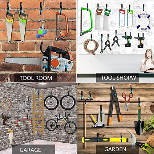 Heavy Duty Steel Garage Storage Utility Hooks, 8 Pack Wall Mount Hanging Storage Utility Hanger - size: 4.1inch